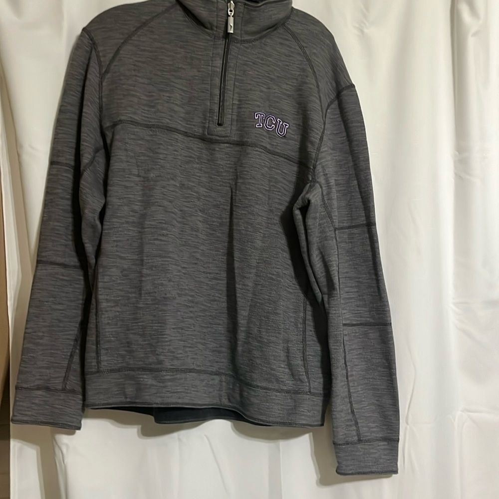 TCU Tommy Bahama Reversible Quarter Zip Mens size Medium EUC